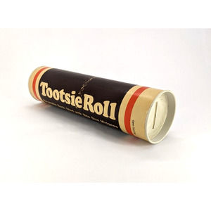 Vintage Tootsie Roll Coin Bank 1970's Candy Piggy Bank 9" x 2.25 " (Empty)